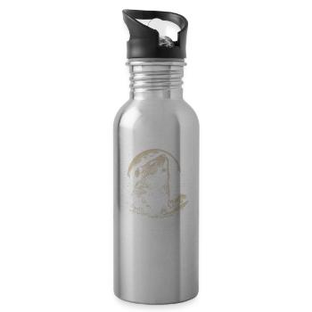 Guinea Pig Cavy Moon - 20 oz Water Bottle - silver - Right