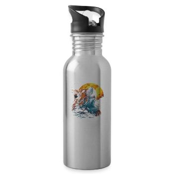 Guinea Pig Cavy Sun - 20 oz Water Bottle - silver - Right