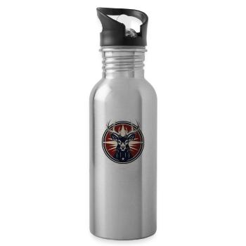 Strong Deer Emblem - 20 oz Water Bottle - silver - Right