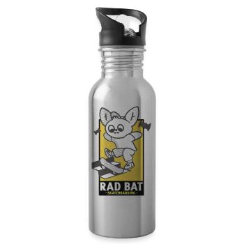 Rad Bat Skateboarding - 20 oz Water Bottle - silver - Right