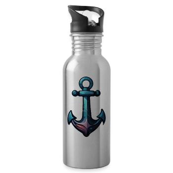 Anchor / Water / Sea / Ocean / Ahoi / Ship / Boat - 20 oz Water Bottle - silver - Right