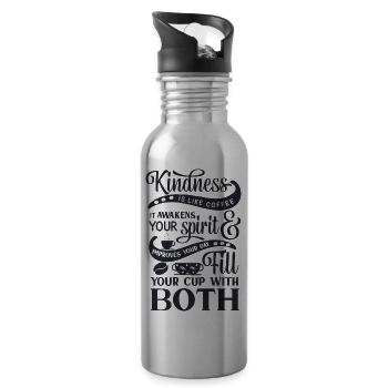 Kindness is like coffee it black - 20 oz Water Bottle - silver - Right