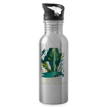 WHAT A GORGE-OUS DAY - 20 oz Water Bottle - silver - Right