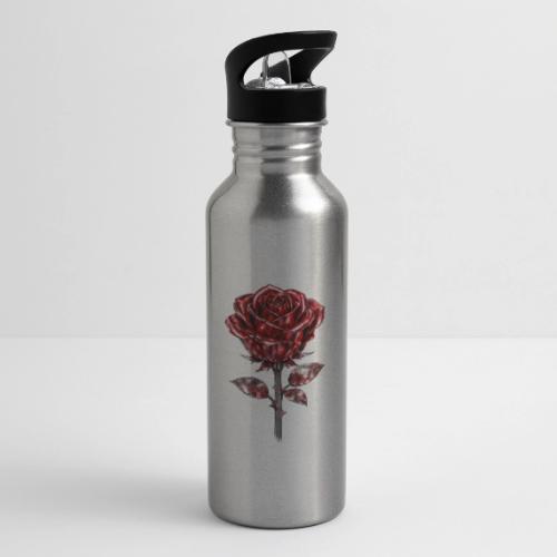 2 Set - Silver and Gold Roses - 20 oz Water Bottle