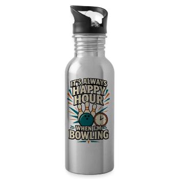 Always Happy Hour Bowling - 20 oz Water Bottle - silver - Right