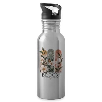Bloom at Your Own Pace - 20 oz Water Bottle - silver - Right