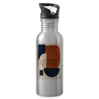 Geometric Modernist Shapes - 20 oz Water Bottle - silver - Right