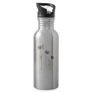 Pastel Wildflowers Trio - 20 oz Water Bottle - silver - Right