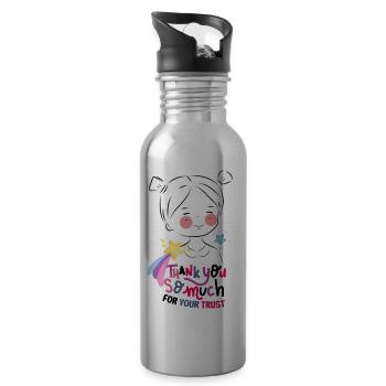 Thank you lovely gift for someone thanks giving - 20 oz Water Bottle - silver - Right