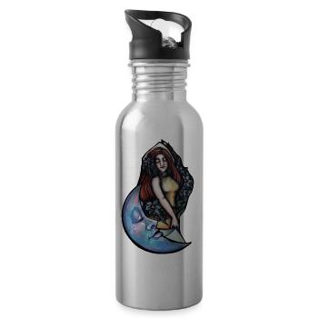 Belly Dancer Moon - 20 oz Water Bottle - silver - Right