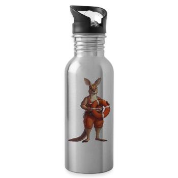 Lifeguard Kangaroo on Duty - 20 oz Water Bottle - silver - Right
