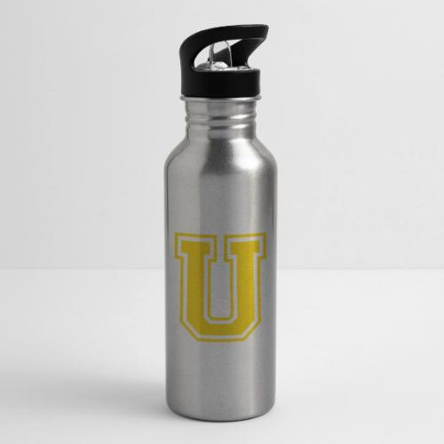 Letter U – Capital Athletic Alphabet Monogram - 20 oz Water Bottle