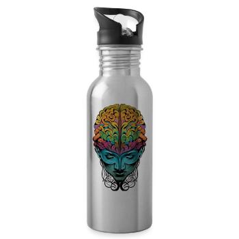 Abstract Mind - 20 oz Water Bottle - silver - Right