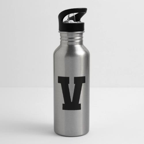 Varsity Letter V Athletic Alphabet Graphic - 20 oz Water Bottle