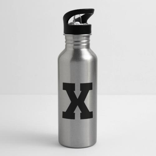 Varsity Letter X Athletic Monogram - 20 oz Water Bottle