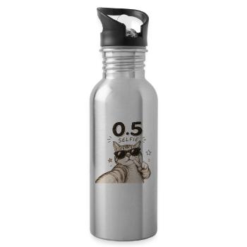 Cat Selfie 0.5 Sunglasses Illustration - 20 oz Water Bottle - silver - Right