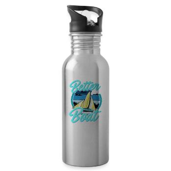 Life Is Better On A Boat Boating Sailing - 20 oz Water Bottle - silver - Right