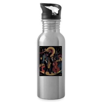 Jazz Quartet – Elegant New Orleans Jazz Musicians - 20 oz Water Bottle - silver - Right