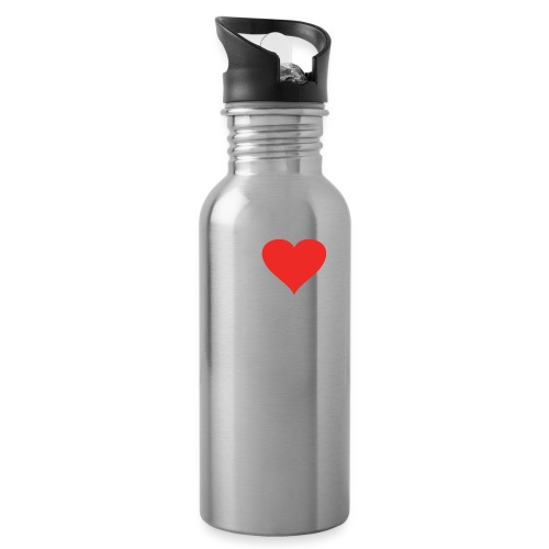 I Heart Small Business Logo (Red & White) - Water Bottle