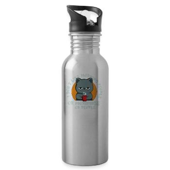 I dont like morning people and mornings and people - 20 oz Water Bottle - silver - Right