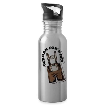 german for a day - 20 oz Water Bottle - silver - Right