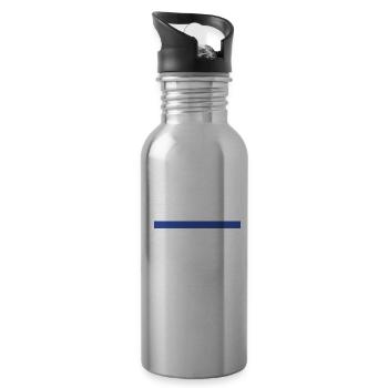 Police Mom Blue Line Cop Mother Police Officer Mom - 20 oz Water Bottle - silver - Right