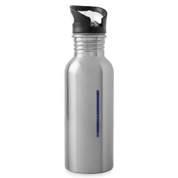 Police Dad Blue Line Cop Father Police Officer Dad - 20 oz Water Bottle - silver - Right