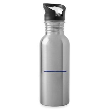 My Favorite Police Officer Calls Me Dad Blue Line - 20 oz Water Bottle - silver - Right