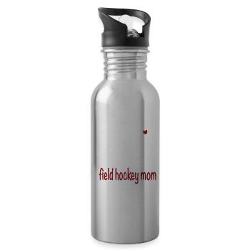 Proud Field Hockey Mom Field Hockey Player Mother - 20 oz Water Bottle - silver - Right