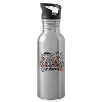Spooky Paramedic Halloween Paramedic Gifts EMS - 20 oz Water Bottle - silver - Right