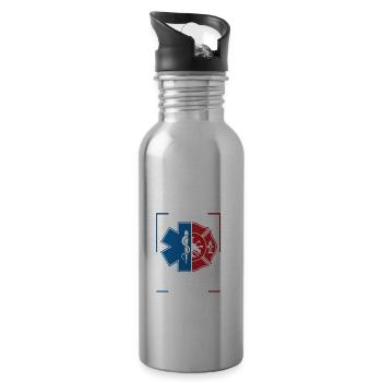 Firefighter EMT Appreciation EMT Firefighter EMS - 20 oz Water Bottle - silver - Right
