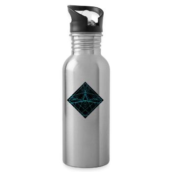 Rhombus with turquoise ornament. #illustration - 20 oz Water Bottle - silver - Right