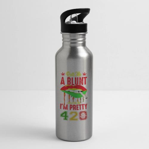 Pleasant 420 Smoke a Blunt Weed Marijuana Design - 20 oz Water Bottle