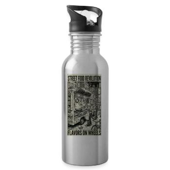 Street Food Revolution Flavors on Wheels - 20 oz Water Bottle - silver - Right