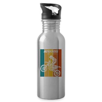 Vintage Motocross - 20 oz Water Bottle - silver - Right