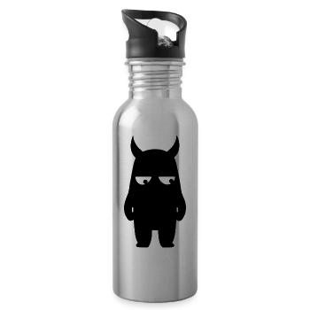 A picture of a cute monster cartoon. - 20 oz Water Bottle - silver - Right
