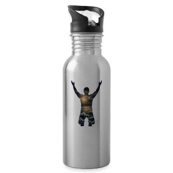 Hope Anchor Silhouette - 20 oz Water Bottle - silver - Right