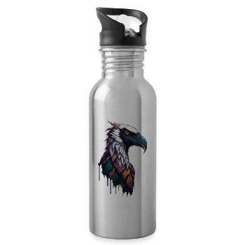 Majestical Bird Vulture Head - 20 oz Water Bottle - silver - Right