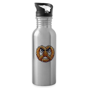 Don't Get It Twisted Funny Angry Pretzel Saying - 20 oz Water Bottle - silver - Right
