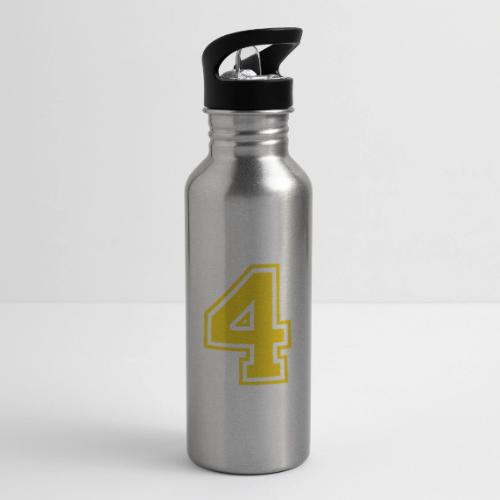 Number 4 in a classic athletic collegiate font - 20 oz Water Bottle