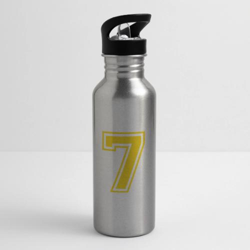 Number 7 in a classic athletic collegiate font - 20 oz Water Bottle