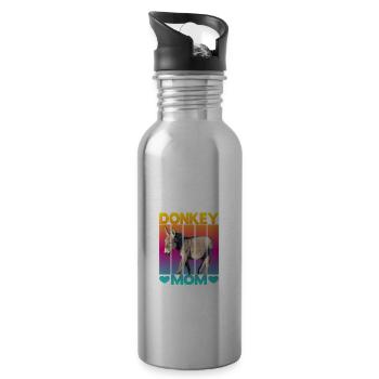 donkey mommy - 20 oz Water Bottle - silver - Right