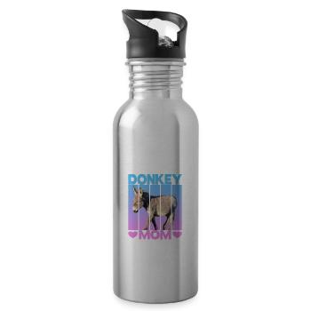 donkey mommy - 20 oz Water Bottle - silver - Right