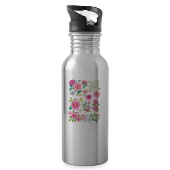 Lavender and Lilac Spring Flowers - 20 oz Water Bottle - silver - Right