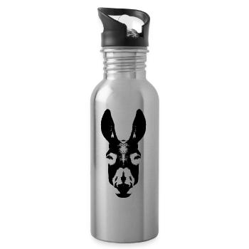Head of a donkey - 20 oz Water Bottle - silver - Right