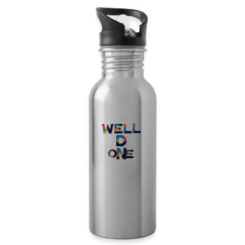 grateful - 20 oz Water Bottle - silver - Right