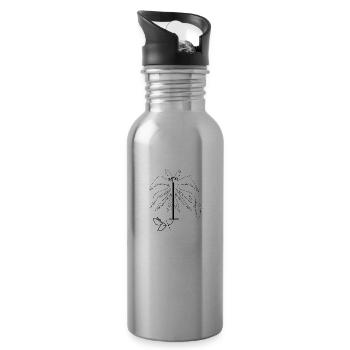 White Bird Anime - Geek design - 20 oz Water Bottle - silver - Right