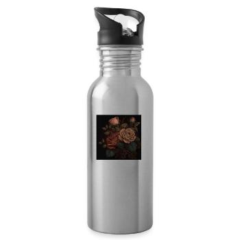 Attractive Illustrated Roses A Design to Remember - 20 oz Water Bottle - silver - Right