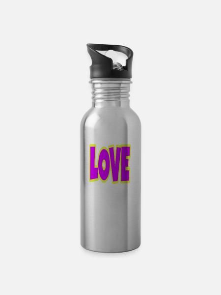 Aaron & Aarah's Love - 20 oz Water Bottle - silver