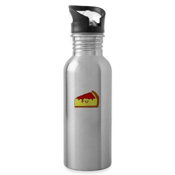 Kawaii Cheese Cake Foodie Quote - 20 oz Water Bottle - silver - Right